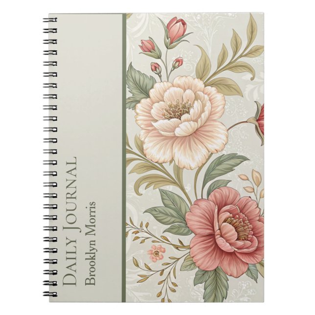 Floral Personalized Planner Journal/Notebook  Notebook (Front)