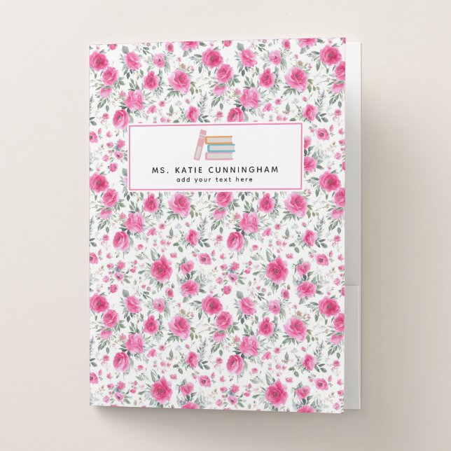 Floral Personalized Pocket Folder (Front)