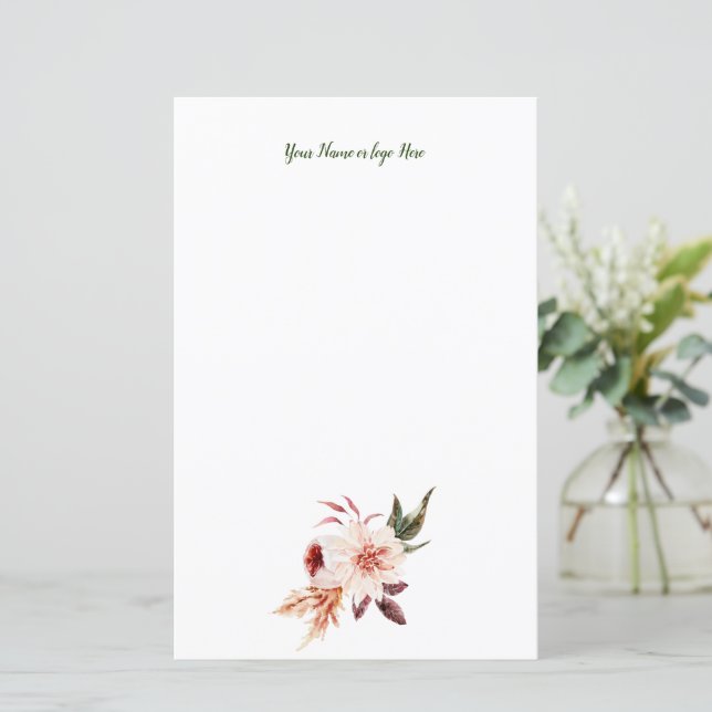 Floral Personalized Stationery (Standing Front)