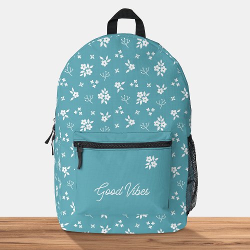 Floral Personalized Stylish Casual Blue Green Teal Printed Backpack