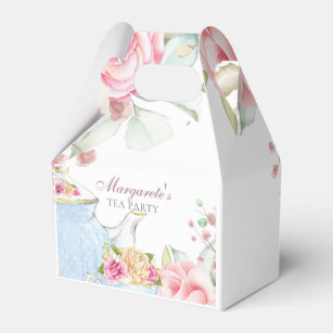 Floral Personalized Tea Party Favor Boxes