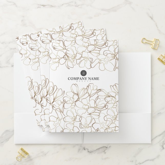 Floral Personalized Wedding, Beauty Business Pocket Folder (In Situ)