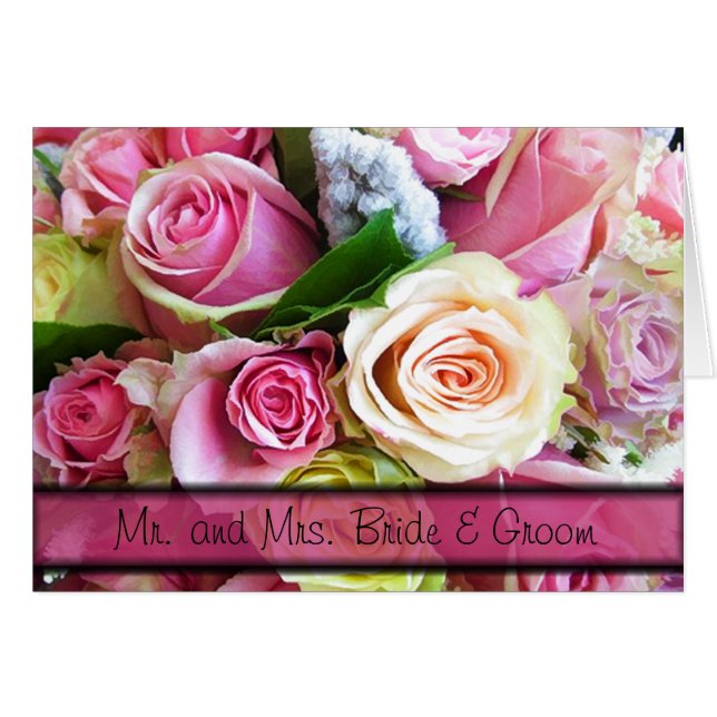 Floral Personalized Wedding Note Cards” (Front Horizontal)