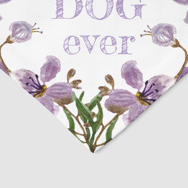 Floral Pet Bandana - Personalized "Best Dog Ever" Pet Bandana Collar (Corner)