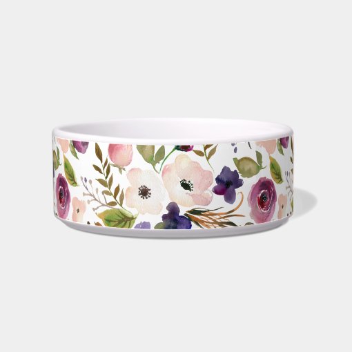 Floral Pet Bowl | Zazzle