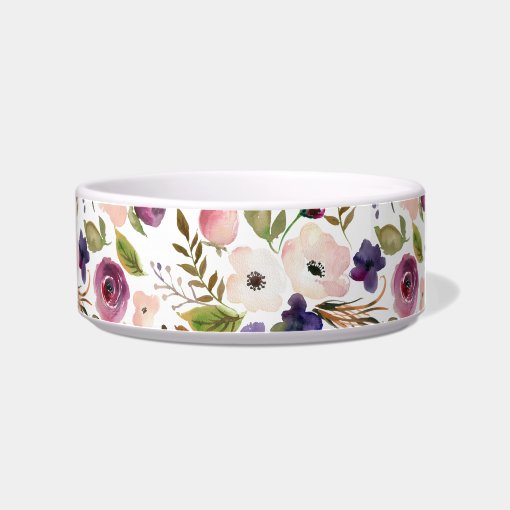 Floral Pet Bowl | Zazzle