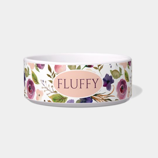 Floral Pet Bowl | Zazzle.com