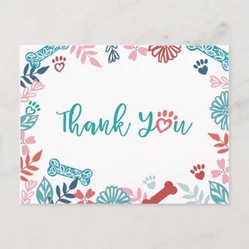 Floral Pet Pattern Appointment Reminder Thank You Postcard