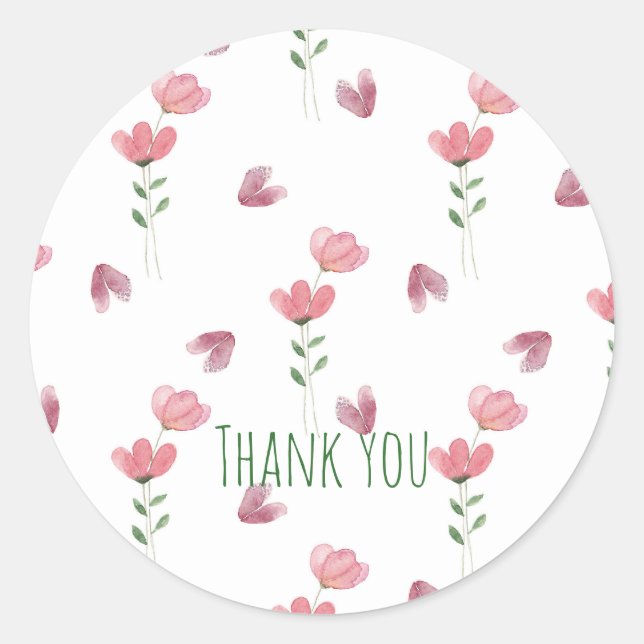 Floral petal pattern classic round sticker (Front)