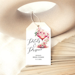Floral Petals and Prosecco Bridal Shower Favor Gift Tags