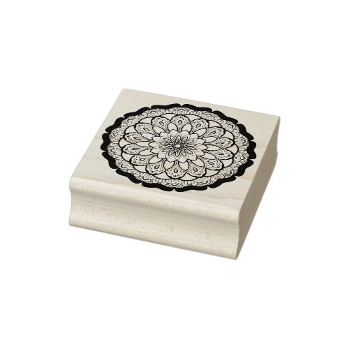 Floral Petals Flower Mandala Yoga Rubber Stamp