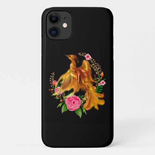 Floral Phoenix Rises From The Fiery Ashes Fantasy  iPhone 11 Case