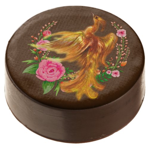 Floral Phoenix Rises From The Fiery Ashes Fantasy Chocolate Covered Oreo