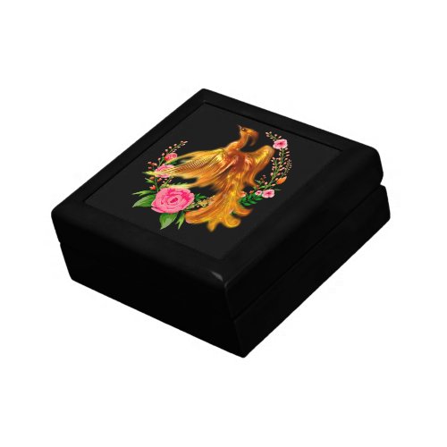 Floral Phoenix Rises From The Fiery Ashes Fantasy  Gift Box