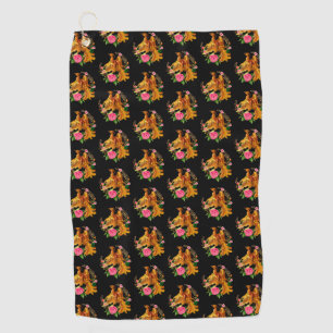 Floral Phoenix Rises From The Fiery Ashes Fantasy  Golf Towel