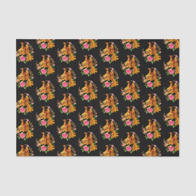 Floral Phoenix Rises From The Fiery Ashes Fantasy Tissue Paper (Front)