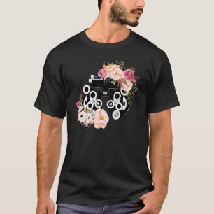 Floral Phoropter Optometrist Eye Anatomy Ophthalmo T-Shirt