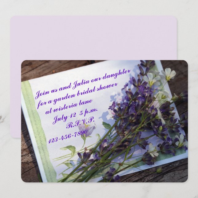 Floral Photo Bridal Shower Invitation (Front/Back)