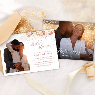 Floral Photo Bridal Shower Invitation