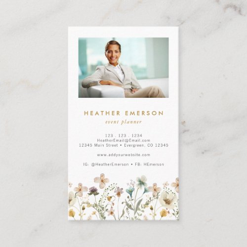 Floral Photo Business Card
