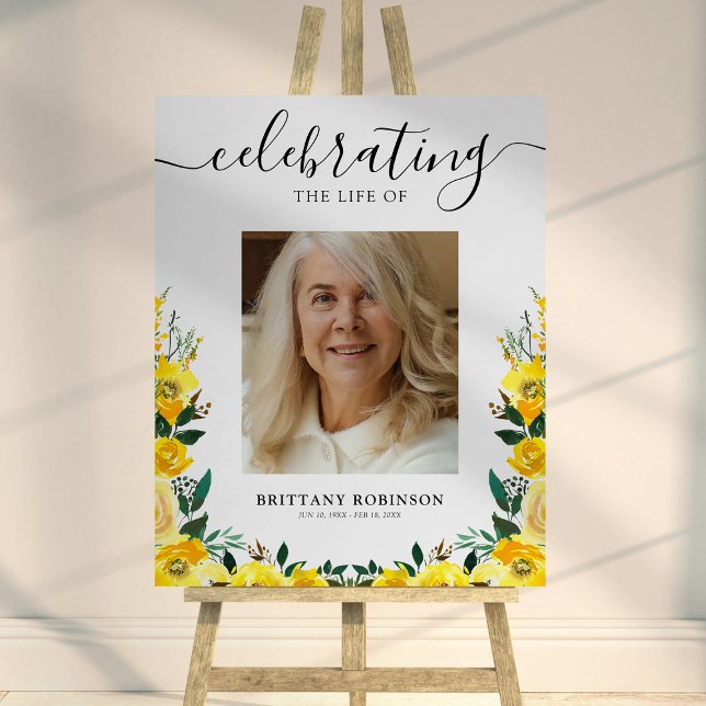 Floral Photo Celebration of Life Funeral Foam Board (Creator Uploaded)