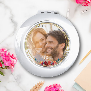Floral Photo Compact Mirror