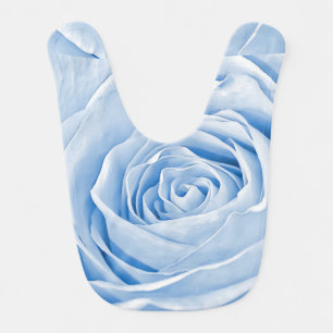 Floral Photo Dainty Baby Blue Rose Bib
