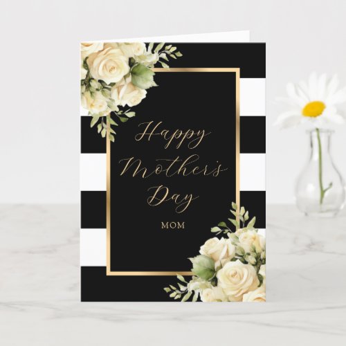 Floral Photo Elegant Happy Mothers Day Card