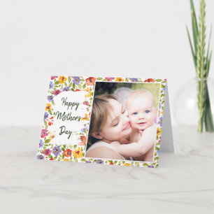 Floral photo frame Mother's Day Card
