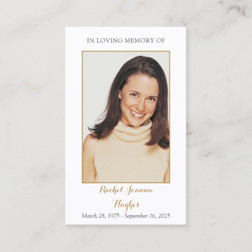 Floral Photo Funeral Memorial Prayer cards