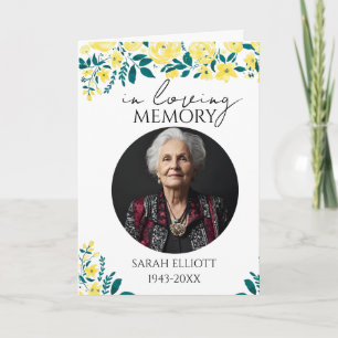 floral Photo Funeral Order of Service Folded Program