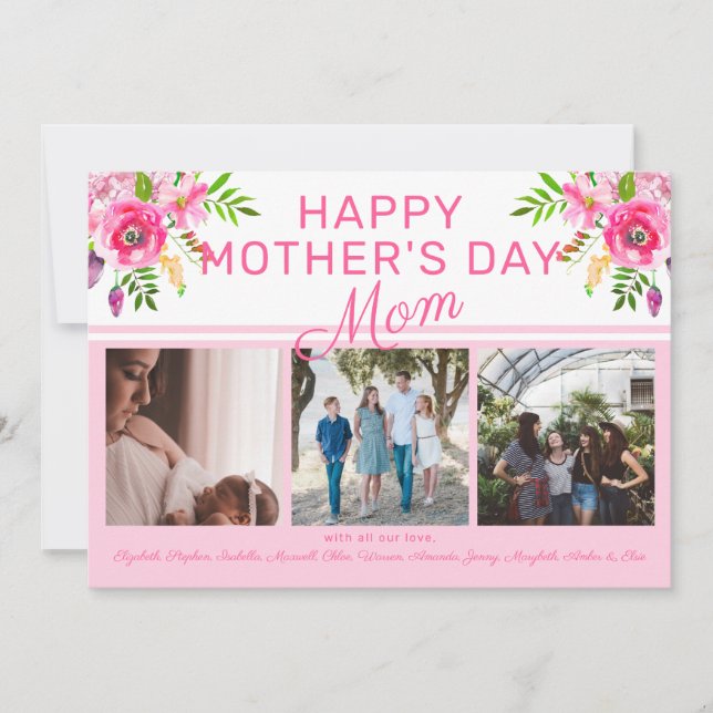 Floral Photo Happy Mother's Day from Group Holiday Card (Front)