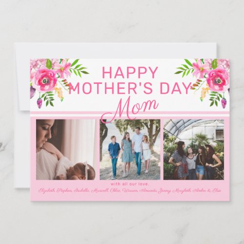 Floral Photo Happy Mothers Day from Group Holiday Card