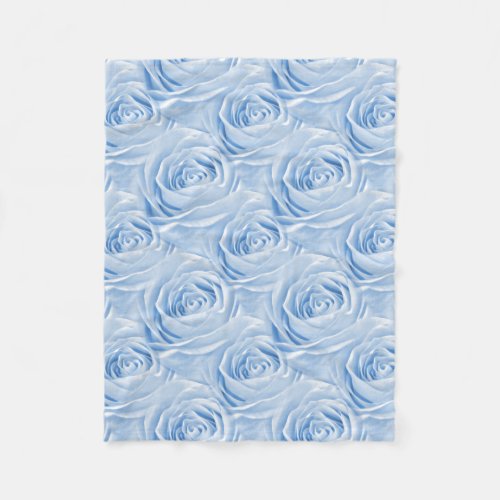 Floral Photo Light Blue Rose Wallpaper Pattern Fleece Blanket