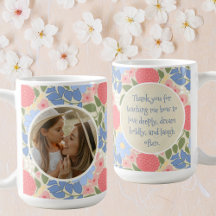 Floral Photo Mug – Personalized Message & Keepsake