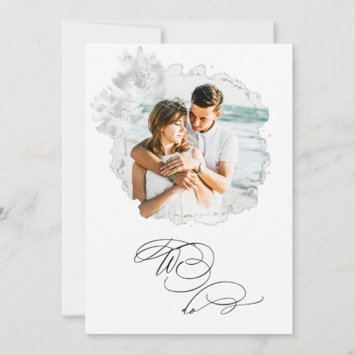 *~* Floral PHOTO RSVP + QR  WE DO AR6 Wedding Invi Invitation