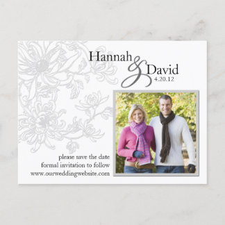 Floral Photo Save the Date Postcard