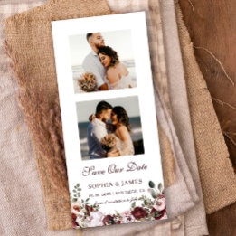 Floral Photo Strip Magnetic Wedding Save The Date