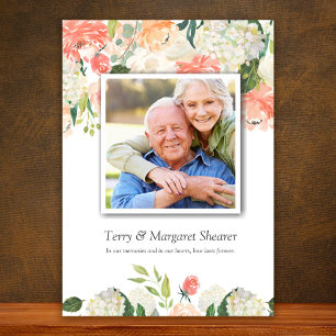 Floral Photo Sympathy Funeral Thank You Cards