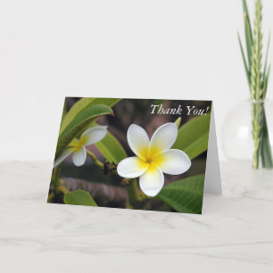 Floral Photo White Yellow Green Thank You Card