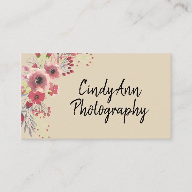 Floral Photography Business Card (Front)