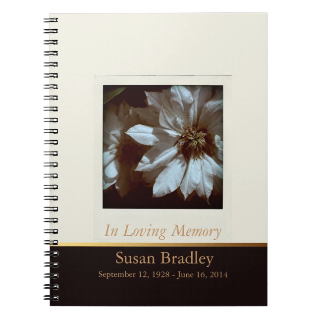 Floral Photography Clematis 3 Funeral Guest Book (Front)