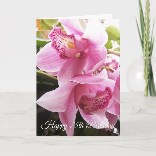 Floral Photography Personalised 75th Birthday Card (Front)