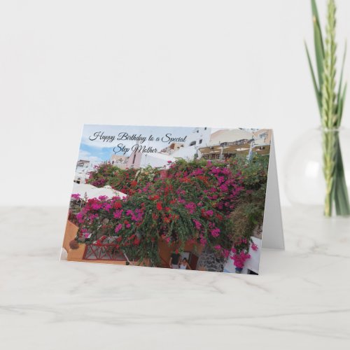 Floral Photography Step Mother Birthday Card