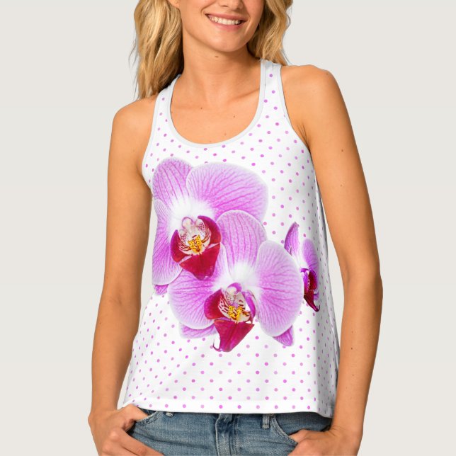 Floral Photography Tropical Purple Orchid Tank Top (Front)