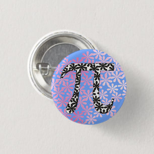 Floral Pi Symbol Pinback Button
