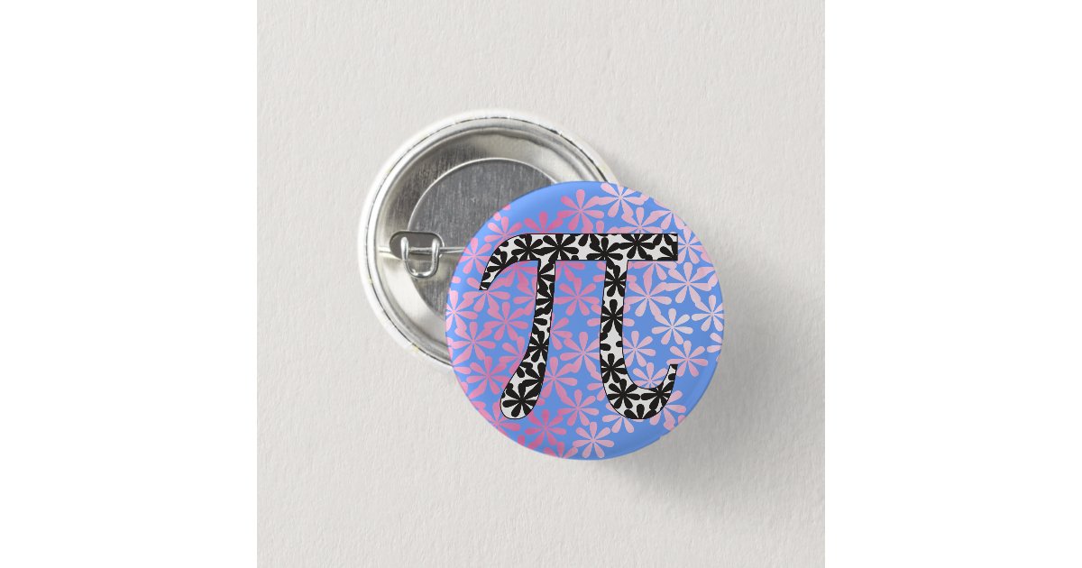 Floral Pi Symbol Pinback Button | Zazzle