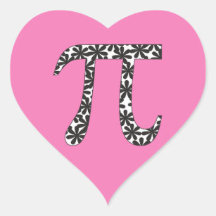 Floral Pi Symbol Stickers Pink Math Pi Day Gift