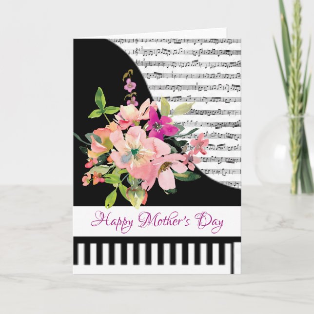 Floral piano card (Front)