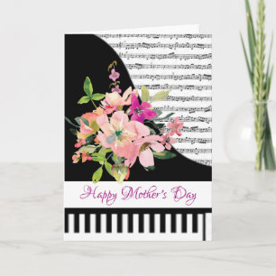 Floral piano card